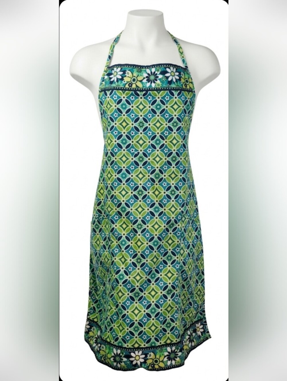 VERA BRADLEY Blue and Green "Daisy Daisy"  Apron - Picture 3 of 5